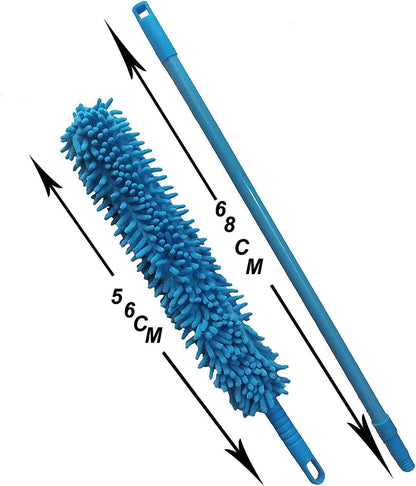MAPPERZ Foldable Microfiber Fan Cleaning Duster Brush with Extendable Rod for Home, Kitchen, Car Brush with Long Rod (Multi-Color)