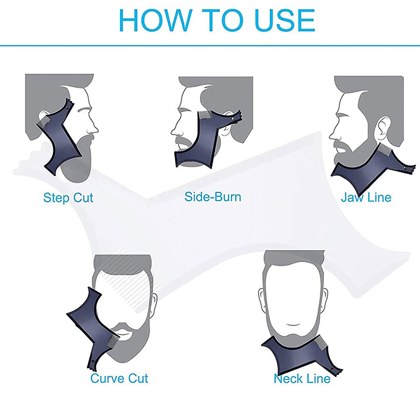 MAPPERZ Beard Shaper for Men Beard Shaper Tool kit With Comb For Home And Salon Use - Black