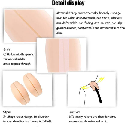 MAPPERZ Women's Soft Silicone Bra Strap Cushions Holder Non-slip Pliable Shoulder Protectors Comfortable Pads, Pack Of 2 Pair