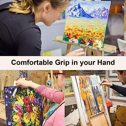 MAPPERZ Stainless Steel Artists Palette Knife Spatula Painting Mixing Scraper Thin and Flexible Art Tools for Oil Painting Acrylic Mixing, Canvas, Cake Icing, Face Painting Knife No. J-9, Pack of 01