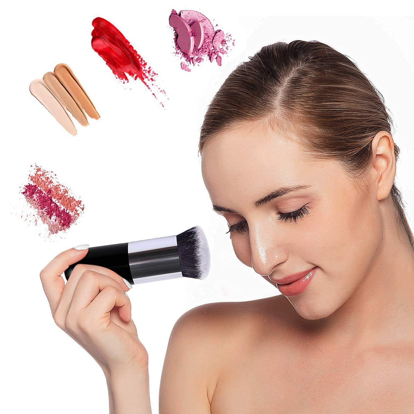 Mapperz Foundation Nylon Hair Makeup Cosmetic Brush | Makeup Cosmetic Face Powder Artificial Persian Hair Blush
