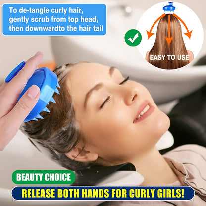MAPPERZ Silicone Shampoo Scalp Shower Hairbrush/Hair Washing Exfoliating Massager Brush Comb for Men Women - Blue