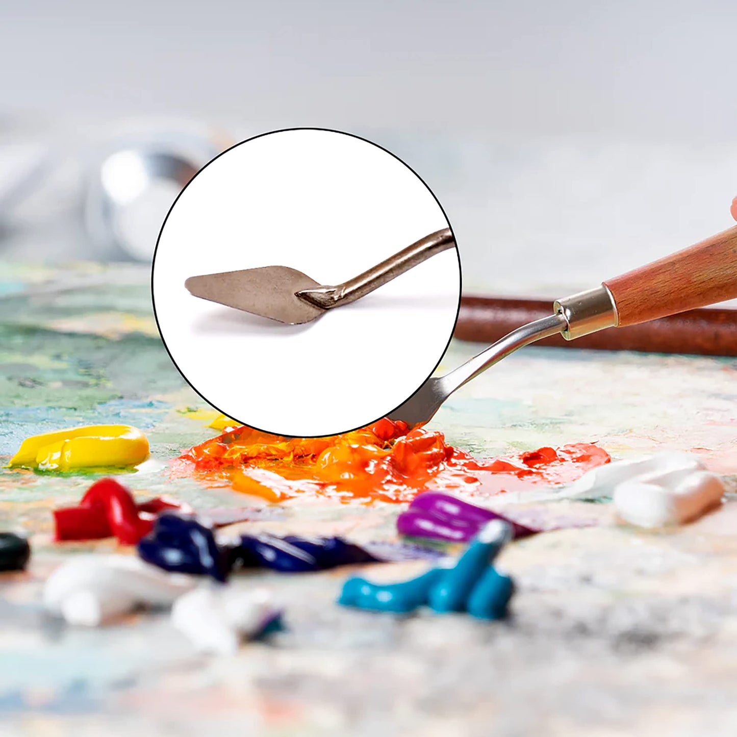 MAPPERZ Stainless Steel Artists Palette Knife Spatula Palette Knife Painting Mixing Scraper Thin and Flexible Art Tools for Oil Painting Acrylic Mixing