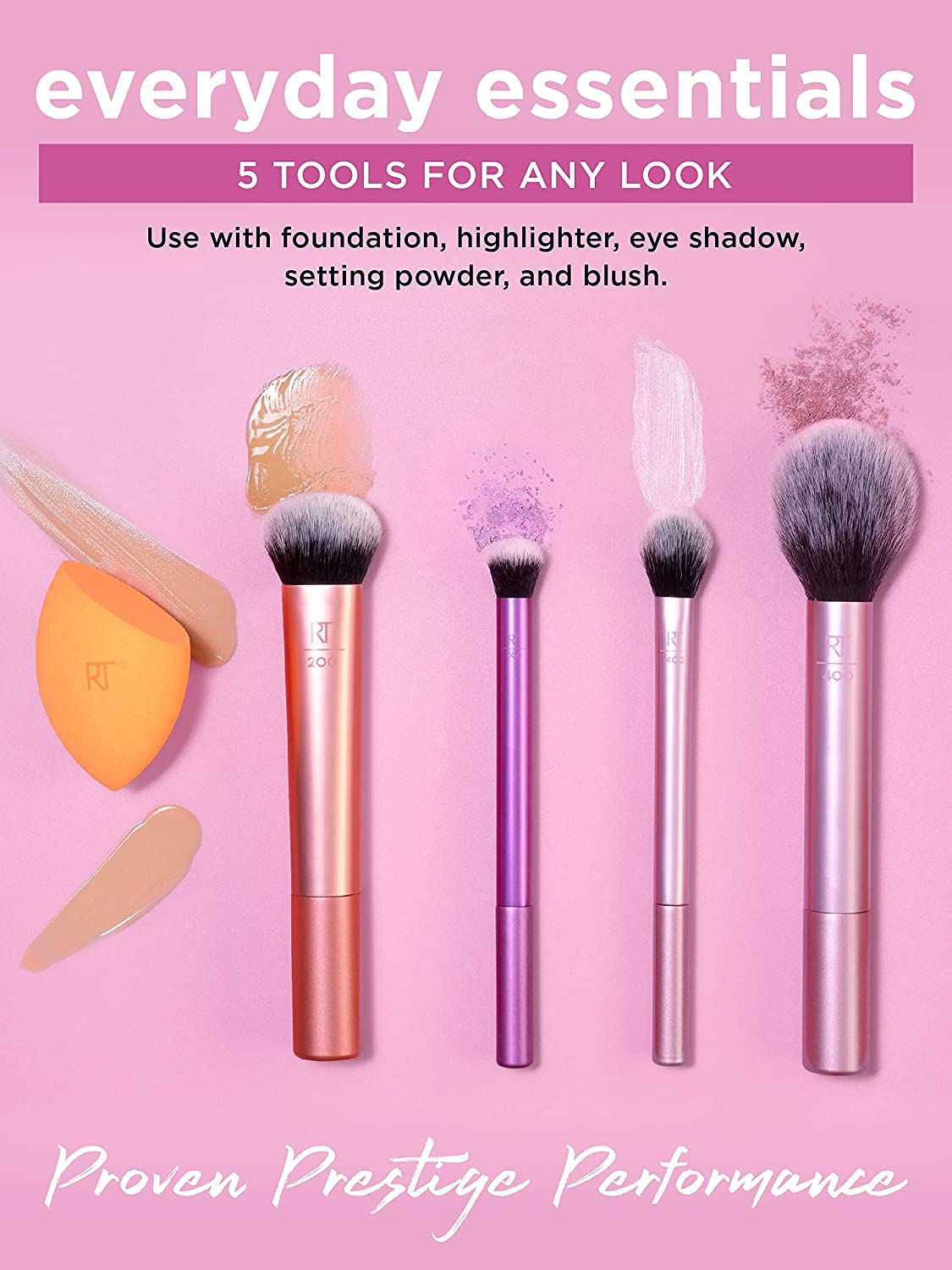 MAPPERZ Everyday Essentials Makeup Tools For Blush/Foundation/Shadow/Highlighter/Concealer, 200 g (Multicolor)