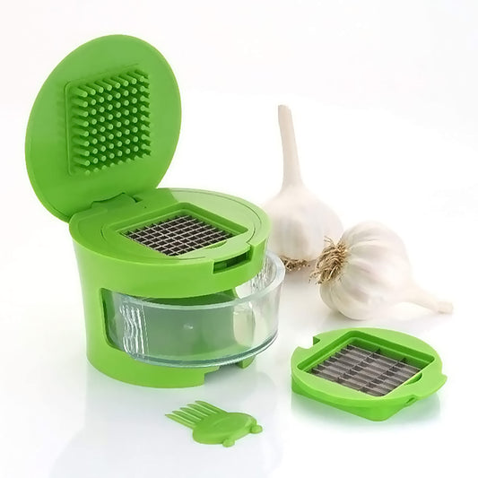 MAPPERZ Garlic Press, Cutter, Crusher, Mincer, and Storage Container Pack of 1