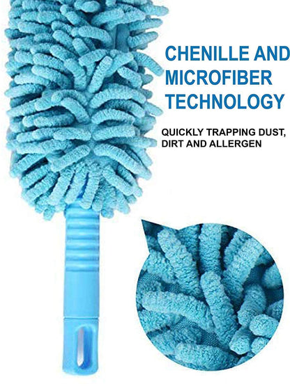 MAPPERZ Foldable Microfiber Fan Cleaning Duster Brush with Extendable Rod for Home, Kitchen, Car Brush with Long Rod (Multi-Color)