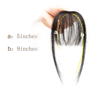MAPPERZ Clip in Bangs Front Neat Air Fringe One Piece Clip in Fringe Hair Extensions with Temples for Women (Natural Color)
