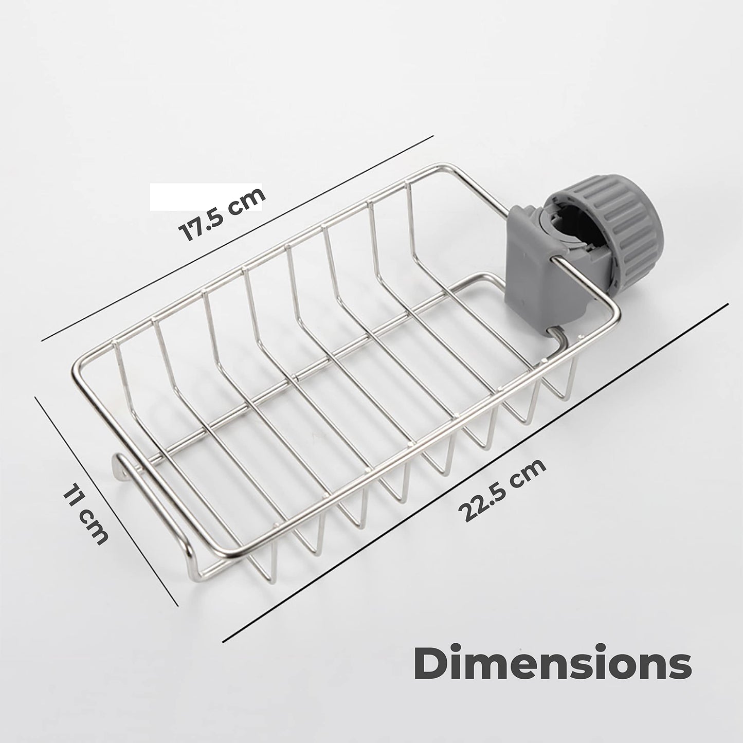 MAPPERZ kitchen sink organizer, Sink Caddy Organizer, Tap Organiser Clip Storage Rack Practical Home Kitchen Drain Rack with Towel Holder for Soap (Stainless Steel)