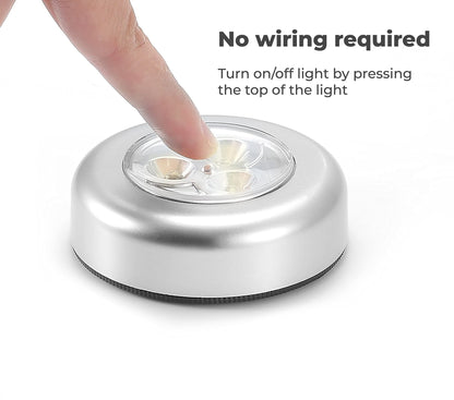 MAPPERZ Plastic Led Battery-Powered Wireless Night Light Stick Tap Touch Lamp Stick On Push Light For Closets Cabinets Counters Or Utility Rooms Cordless Touch Light Batteris Not Included (Pack of 1)