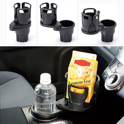 MAPPERZ 2 in 1 Multifunctional Car Cup Holder, Adjustable Expander Adapter Organizer with 360° Rotating & Locking Function for Bottles Cups Drinks Snack for Seat Automotive Auto Truck RV, Pack of 1