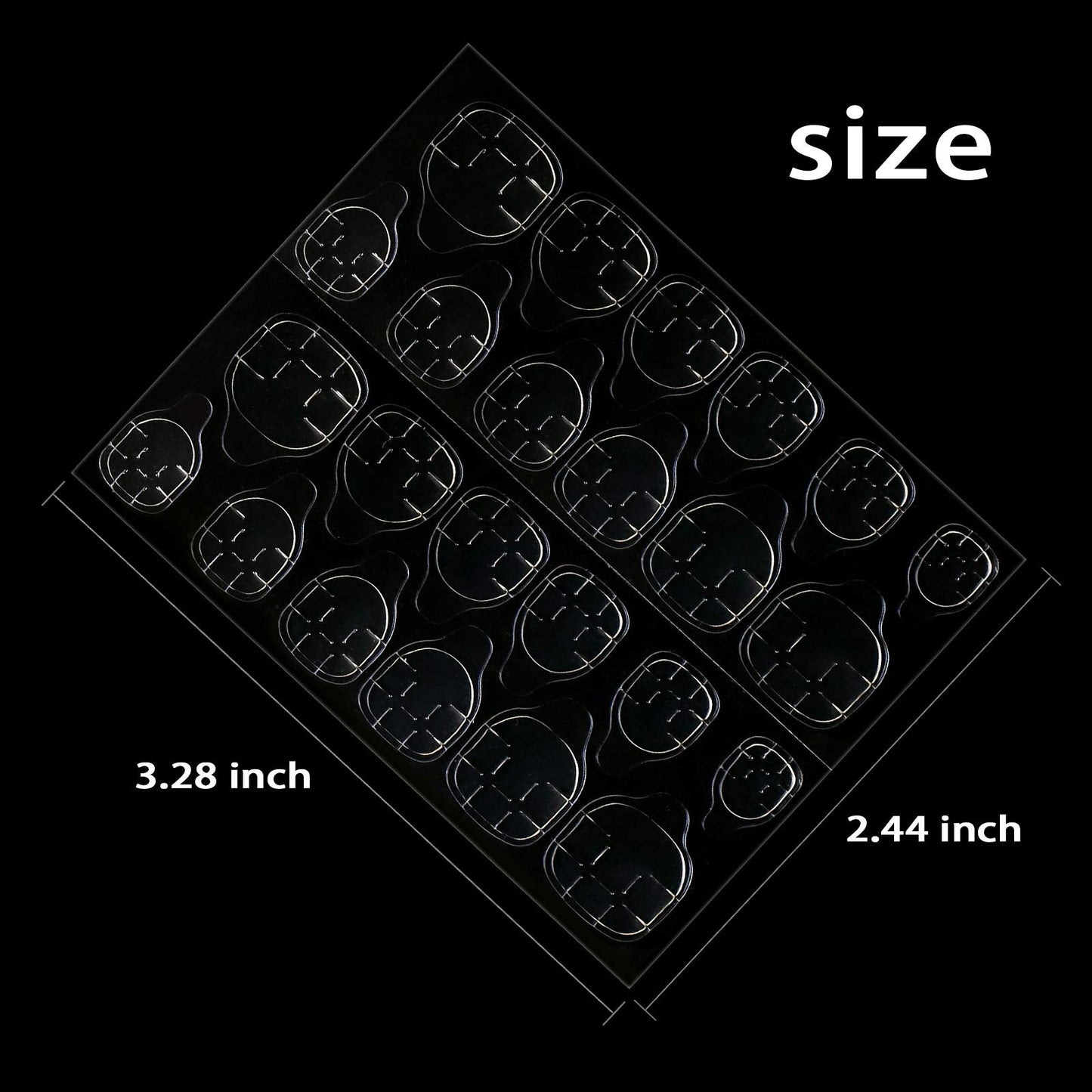 MAPPERZ Double Sided Adhesive Nail Tabs, Ultra Thin & Waterproof Breathable Transparent Jelly Nail Super Sticky Glue Sticker for False Press on Nail Tips Manicure, Transparent, Pack Of 36 Stickers