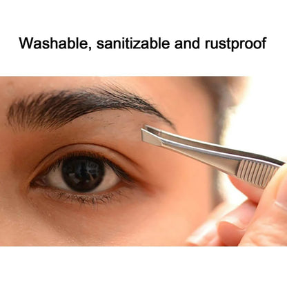 MAPPERZ Stainless Steel Tweezers for Eyebrows, Hair Plucker, Eyebrow, Upper Lips, Nose Hair Remover | Essential Beauty Tool, Splinter for Daily Beauty Routine