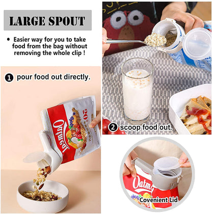 MAPPERZ Snack Food Sealing Clip / Seal Pour Food Storage Bag Clip Snack/ Food Sealing Clip / Food Storage Sealing Clips with Pour Spouts Moisture Sealing Clamp