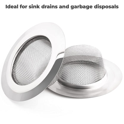 MAPPERZ Non Stick Stainless Steel Sink Strainer Kitchen Drain Basin Basket Filter Food Catcher, Stopper with Wide Rim 4.5" Diameter Drainer/ Jali, Pack of 1