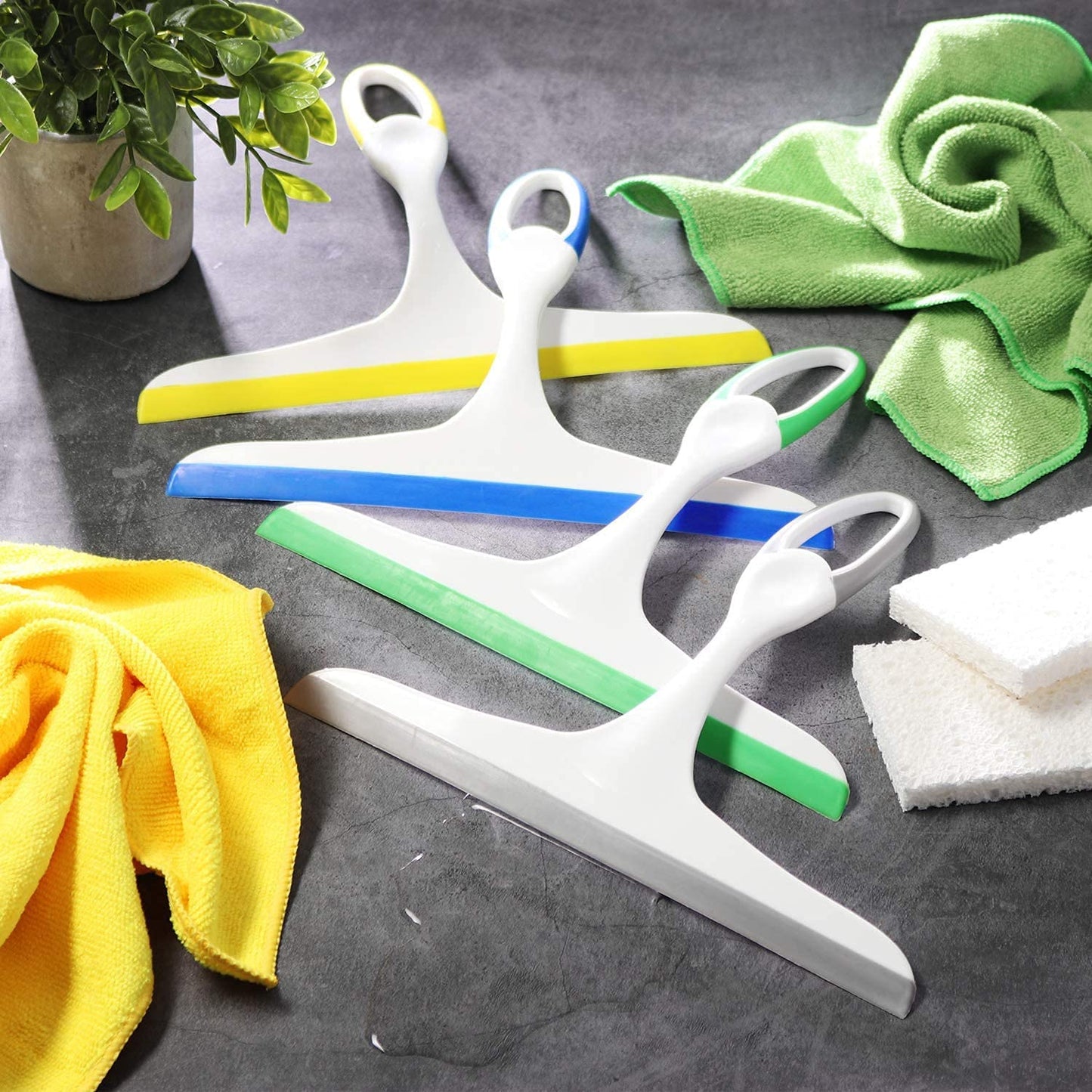 MAPPERZ Car Wash Wiper Windshield and Kitchen Table & Platform Cleaning Wiper Soft Silicone Handle - Multicolor