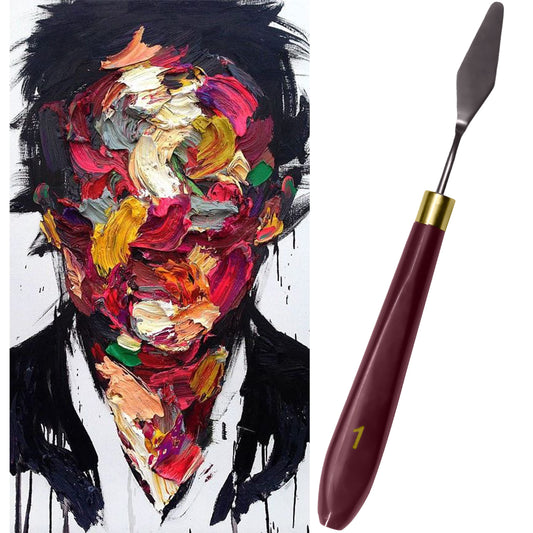 MAPPERZ Stainless Steel Artists Palette Knife Spatula Palette Knife Painting Mixing Scraper Thin and Flexible Art Tools for Oil Painting Acrylic Mixing (Face Painting Knife, No 1), Pack Of 1