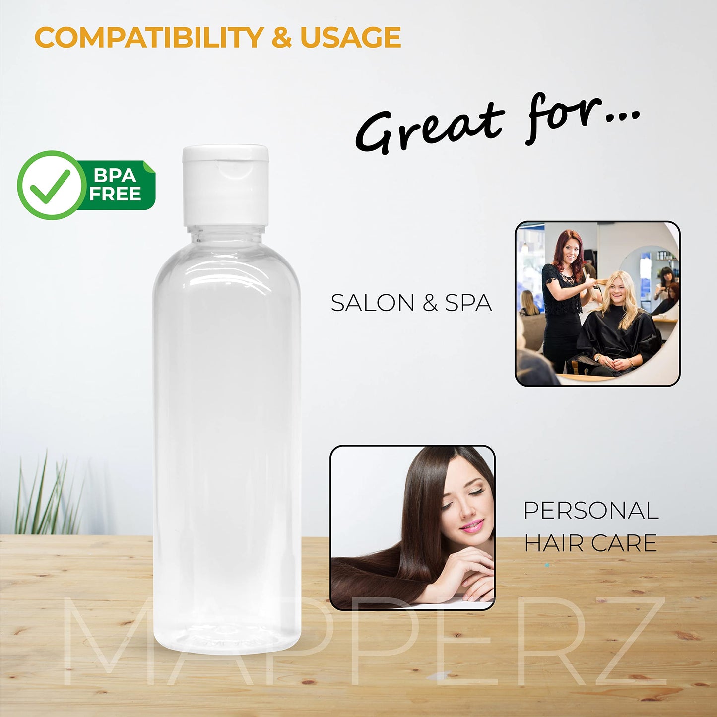 MAPPERZ 1 Cylindrical Shape Bottle Durable Refillable Containers With 1 Spray Atomizer, 1 Root Comb Applicator And Filp Top Cap, For Perfume, Liquids, Shampoo, Body Soap, Lotion, Cream