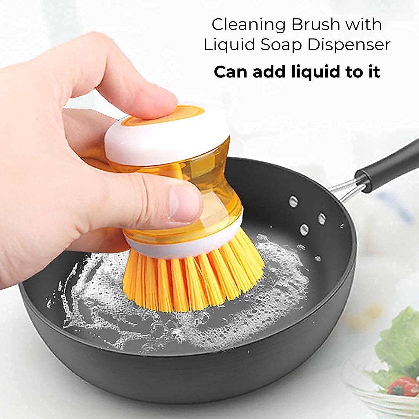MAPPERZ Dish/Washbasin Cleaning Brush with Inbuilt Soap Dispenser for Multipurpose Cleaning