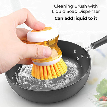 MAPPERZ Dish/Washbasin Cleaning Brush with Inbuilt Soap Dispenser for Multipurpose Cleaning