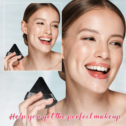 MAPPERZ Powder Puff Face Soft Triangle Makeup Puff for Loose Powder Body Powder, Wedge Shape Velour Cosmetic Sponge for Contouring, Under Eyes and Corners, Beauty Makeup Tools, Medium Size, Pack Of 2