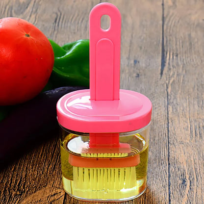 MAPPERZ Oil Brush Bottle Set-Dip & Squeeze, Oil Bottle and Brush 2 in 1, Barbecue Brush, Kitchen Oil Bottle 200ml Oil Spray Dispenser with Brush for Cooking, Baking, BBQ, PC1