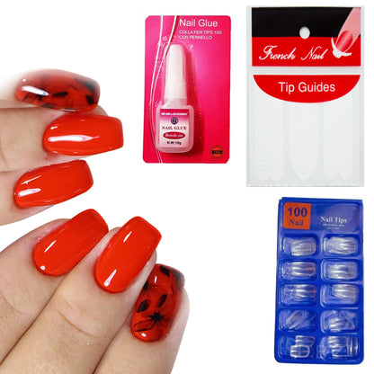 MAPPERZ 48 Nail Glitter, 100 Nails, 2 Nail Filer, 1 Big Size Glue, 10 Tape, 15 Brush, 1 Nail Cleaning Brush, 1 Stamp Wth Scraper, 24 Sheets Sticker, 5 Dotting Pen, 10 Sheets Of Tip Guide, 1 Buffer