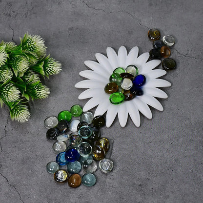 MAPPERZ Blend Reflective Round Glass, Decorative for Natural Fish Tank, Vase Fillers and Landscaping with Flat Bottom Marble Beads for Home Decorative Art Craft Vase