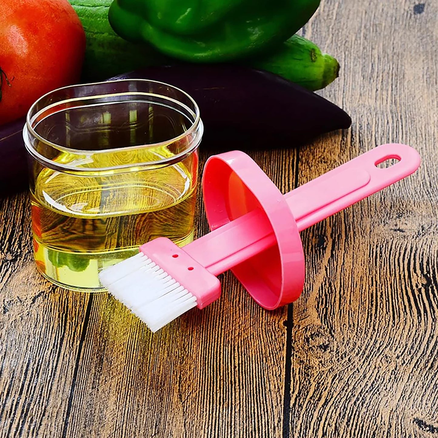 MAPPERZ Oil Brush Bottle Set-Dip & Squeeze, Oil Bottle and Brush 2 in 1, Barbecue Brush, Kitchen Oil Bottle 200ml Oil Spray Dispenser with Brush for Cooking, Baking, BBQ, PC1